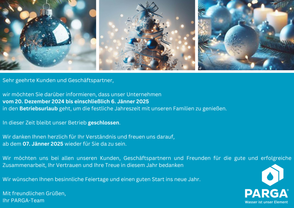 Information Betriebsurlaub Weihnachten